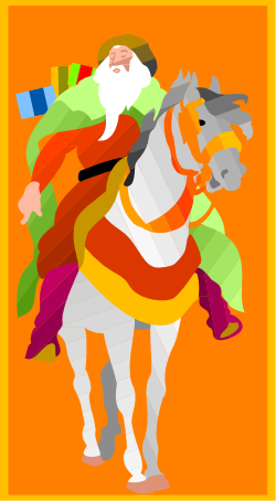 Santa Claus Riding a Horse Clipart: Festive Holiday Fun