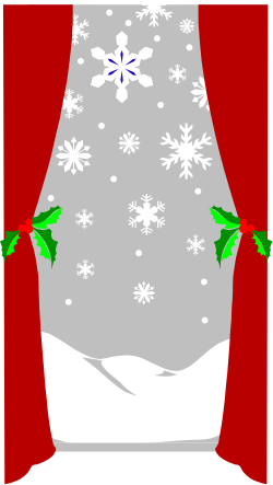 Christmas Tree Clipart with Snowflakes and Holly