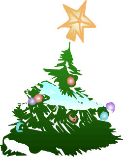 Christmas Tree Clipart with Star on Top - Festive Holiday Decor