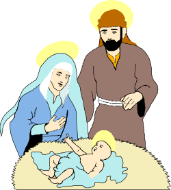 Nativity Scene with Baby Jesus and Manger Clipart