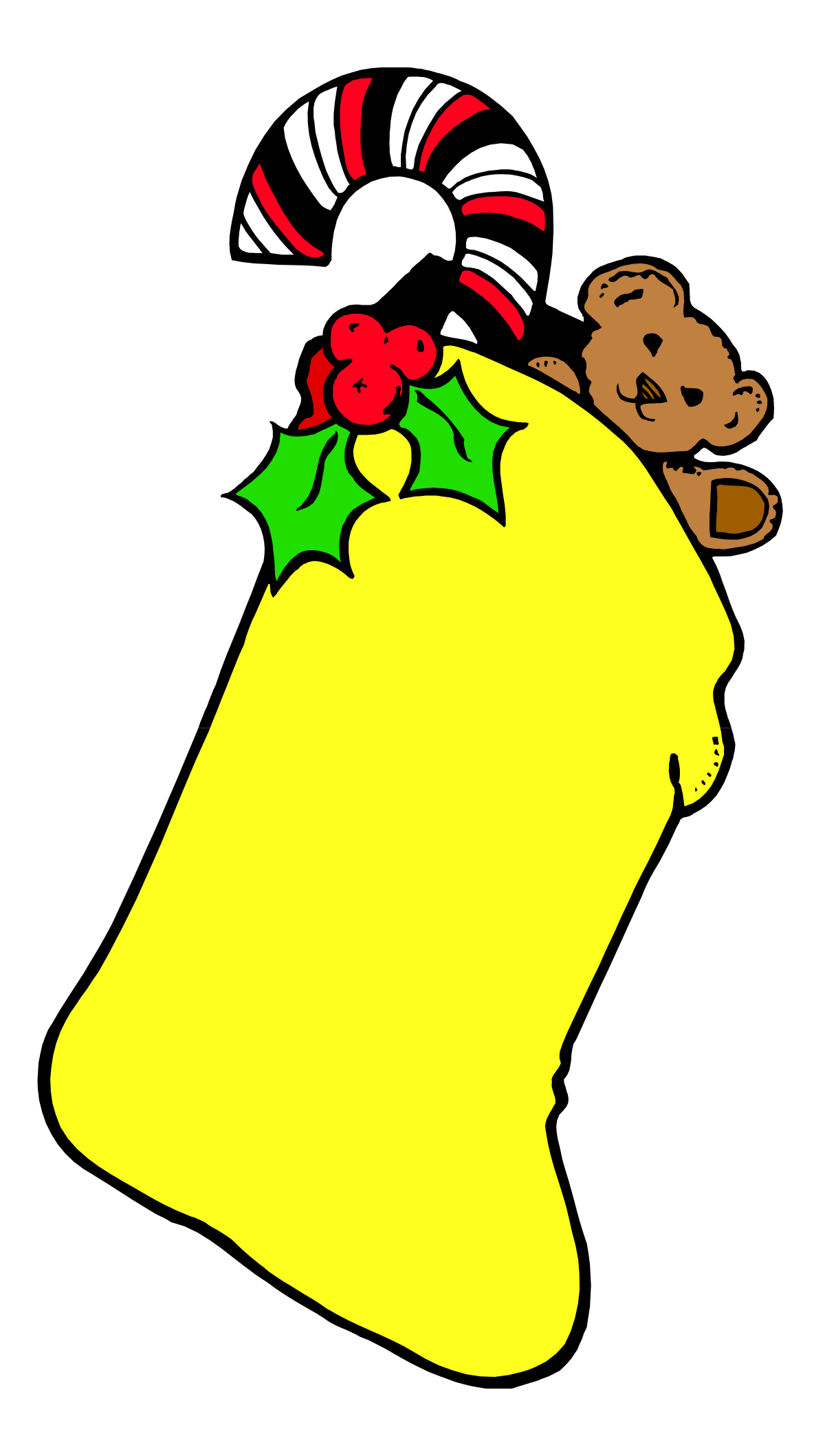 Christmas Stocking with Teddy Bear Clipart - Festive Holiday Decor