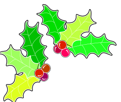 Holly Clipart: Vibrant Green Foliage for Holiday Themes