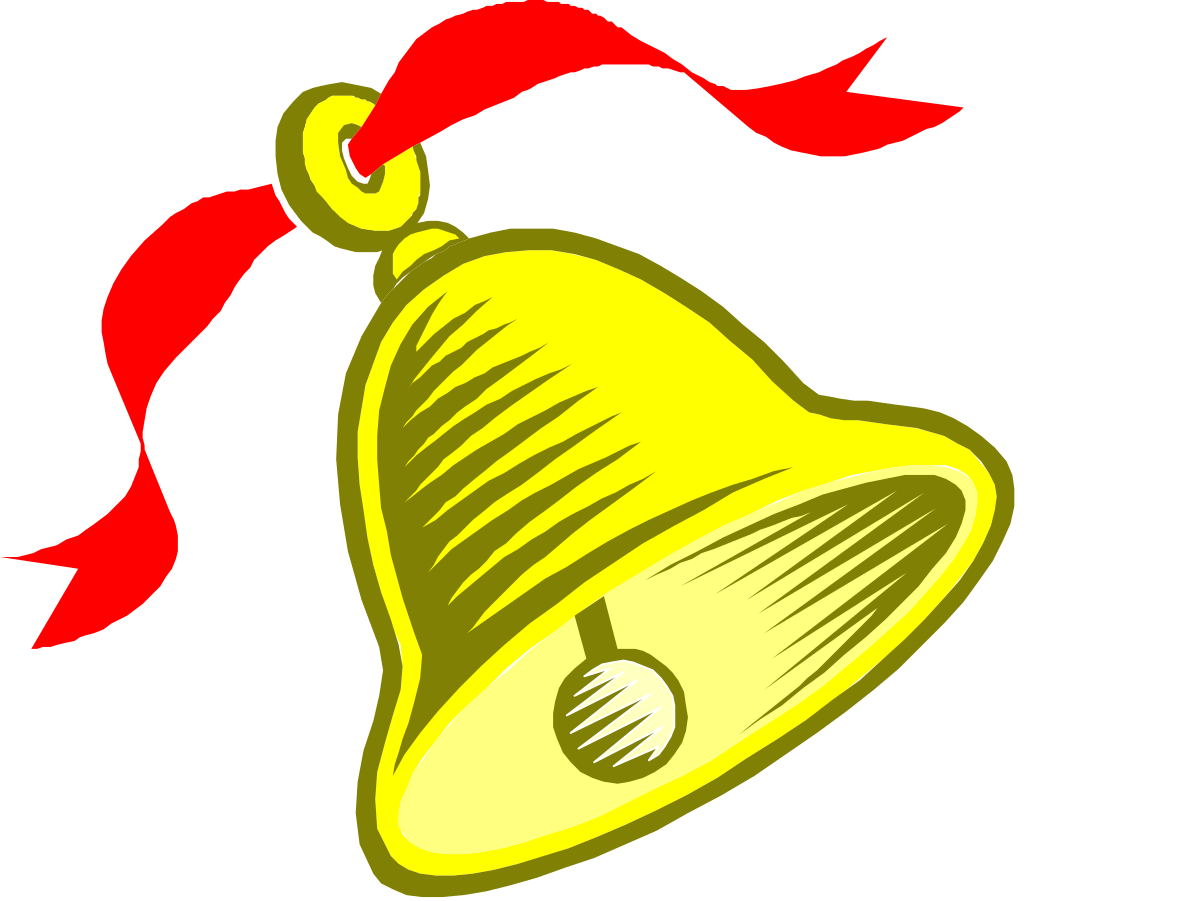 Yellow Bell with Red Ribbon Clipart for Festive Themes