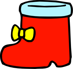 Red Boot with Bow Clipart - Stylish Winter Footwear Illustration