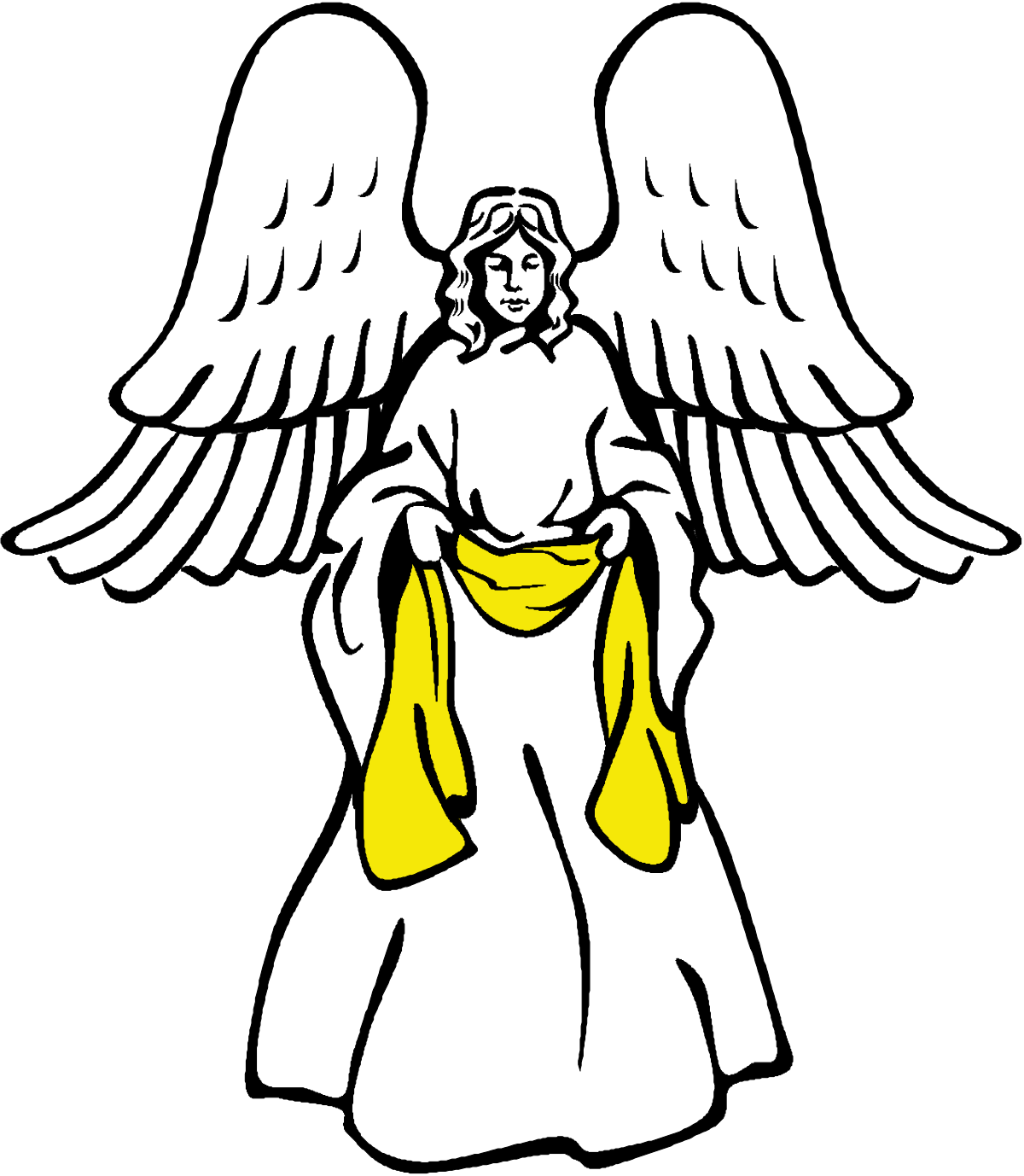 Yellow and Black Woman's Face Logo Clipart for Creative Projects