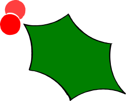Christmas Holly with Red Berries - Festive Green Clipart