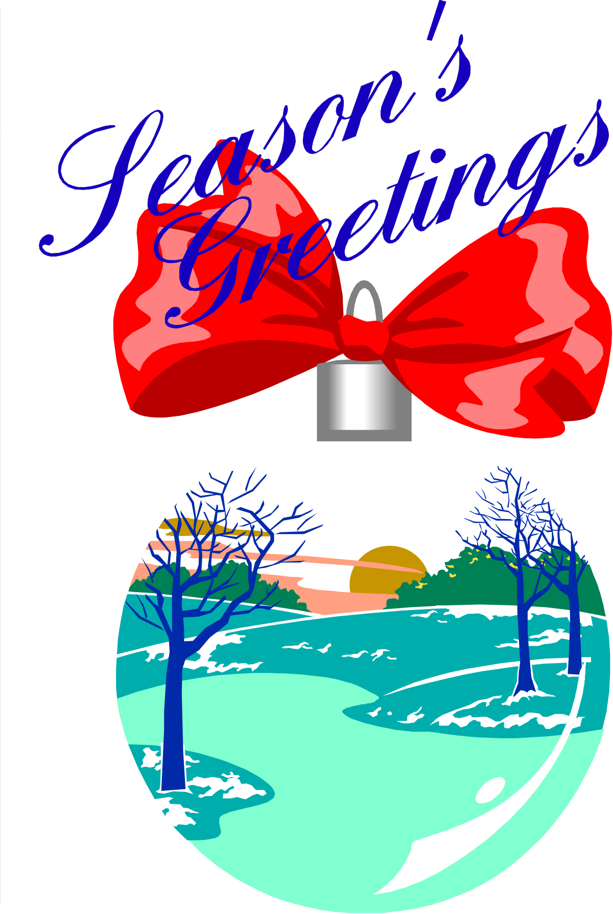 a red bow tied to a tree with the words season clip art png transparent Seasonal Clipart: Red Bow Tied to a Tree
