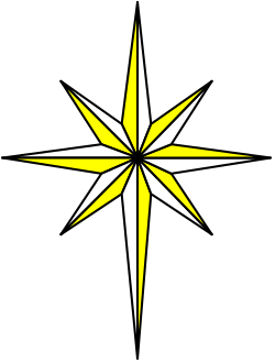 Yellow and White Star on Black Background Clipart - Bold and Eye-Catching
