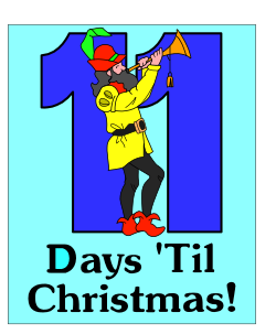 Cartoon Character Playing Trumpet with Number One Clipart