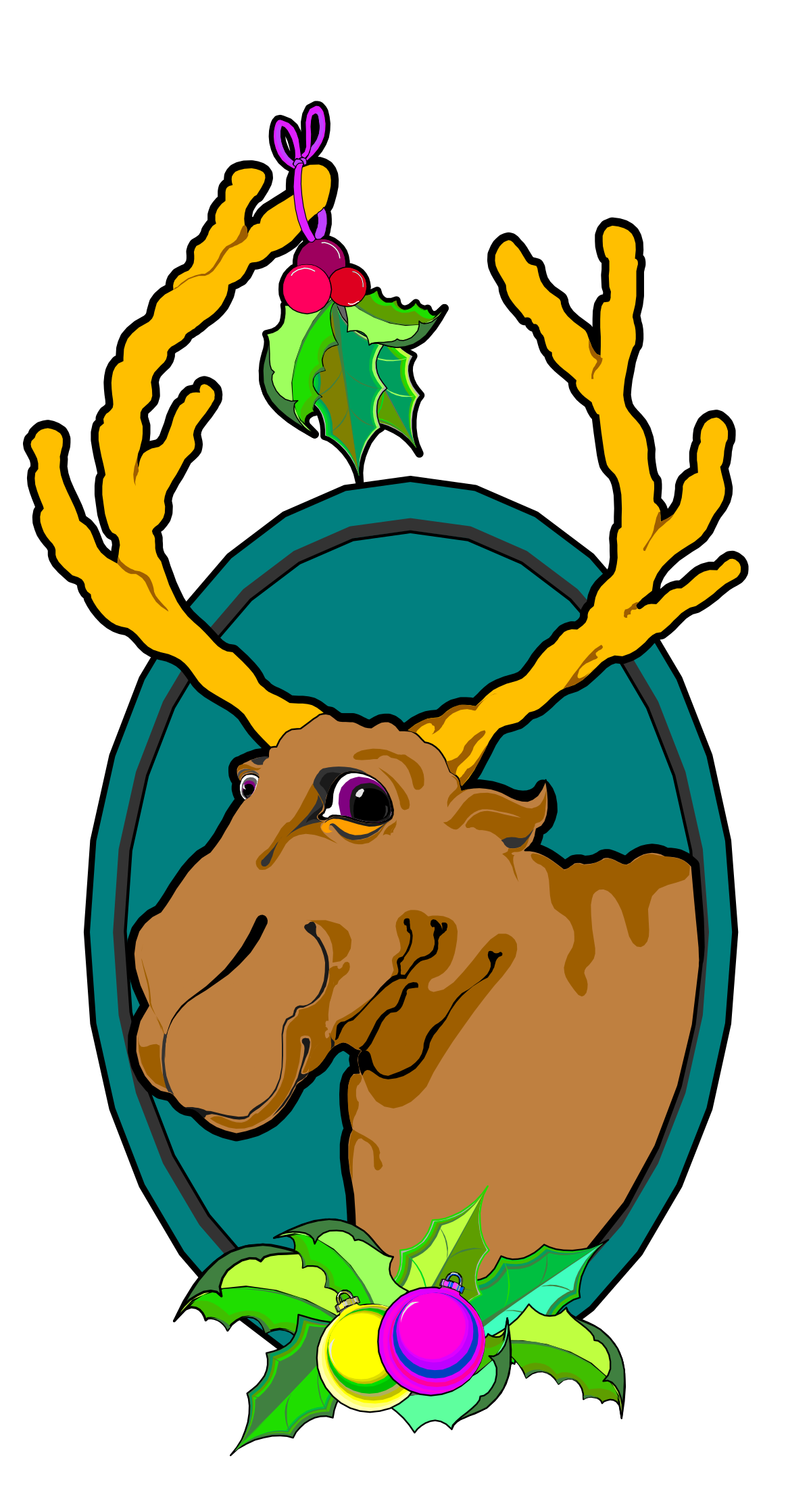a moose with ant ants and a rose clip art png transparent Moose with Antlers and Roses Clipart for Creative Projects
