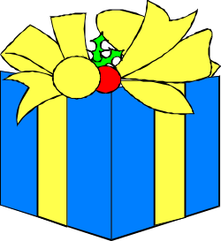 Blue Gift Box with Yellow Bow - Perfect Clipart for Celebrations