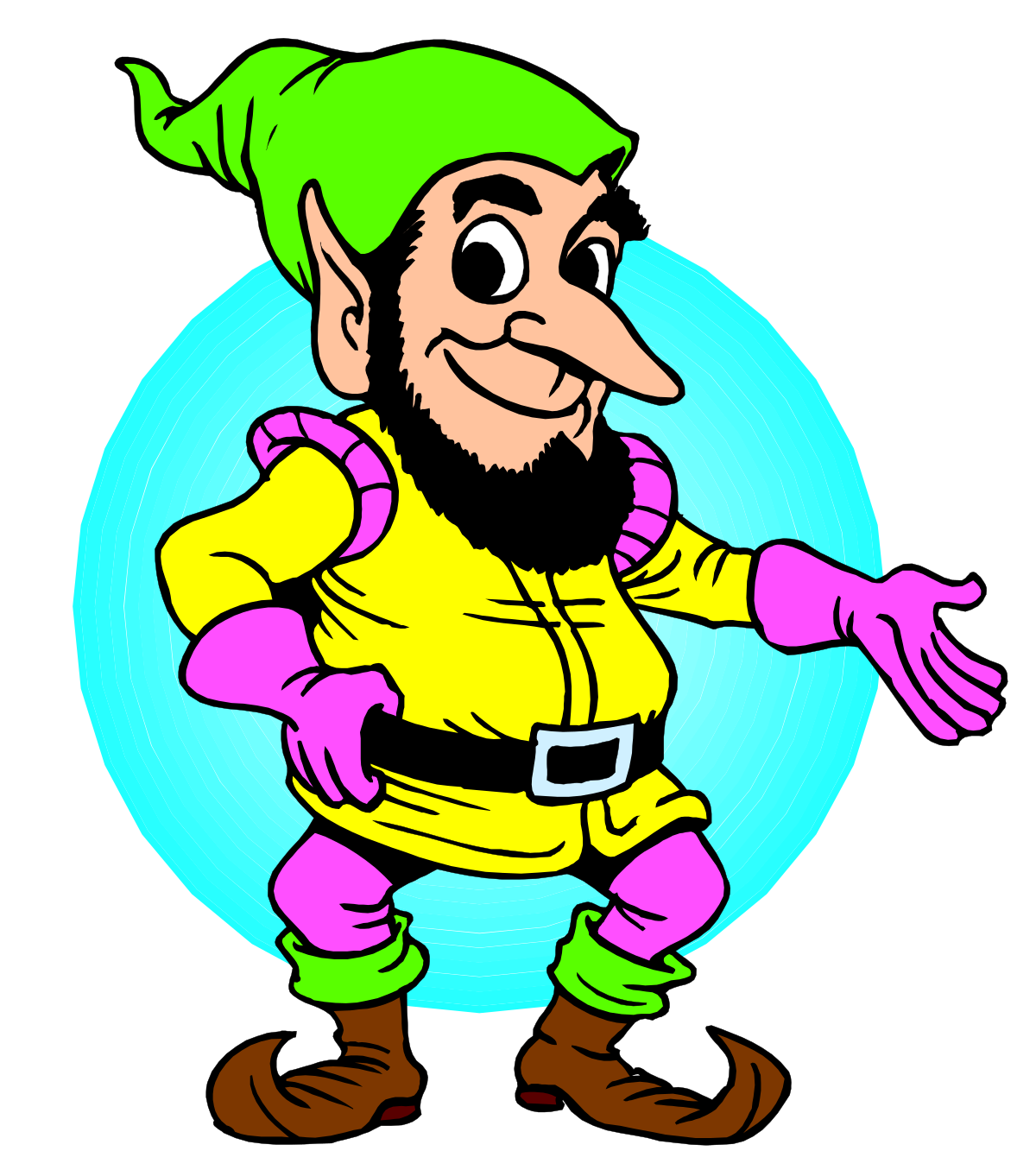 a cartoon character with a beard and a green hat clip art png transparent Cartoon Character with Beard and Green Hat Clipart