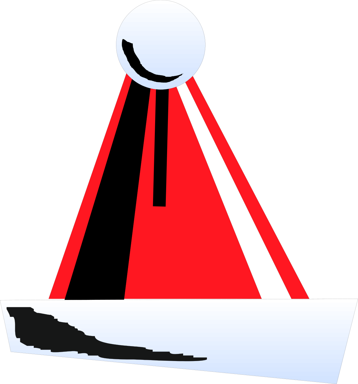 Red and White Triangle with a Ball on Top - Perfect Clipart for Your Projects