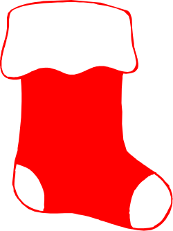 Red Christmas Stocking with White Trim - Festive Clipart Design