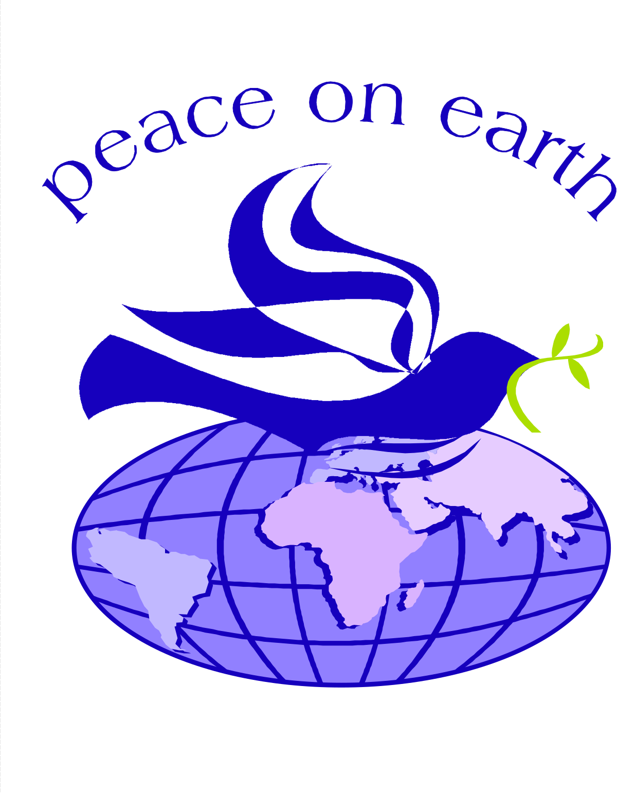 Bird Logo on Globe - Blue and Purple Clipart Design