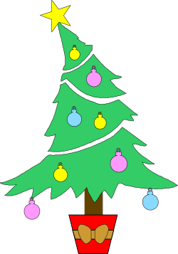 Christmas Tree Clipart: Festive Ornaments and Star Delight