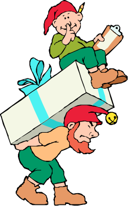 Cartoon Character Carrying Large Box - Fun and Playful Clipart