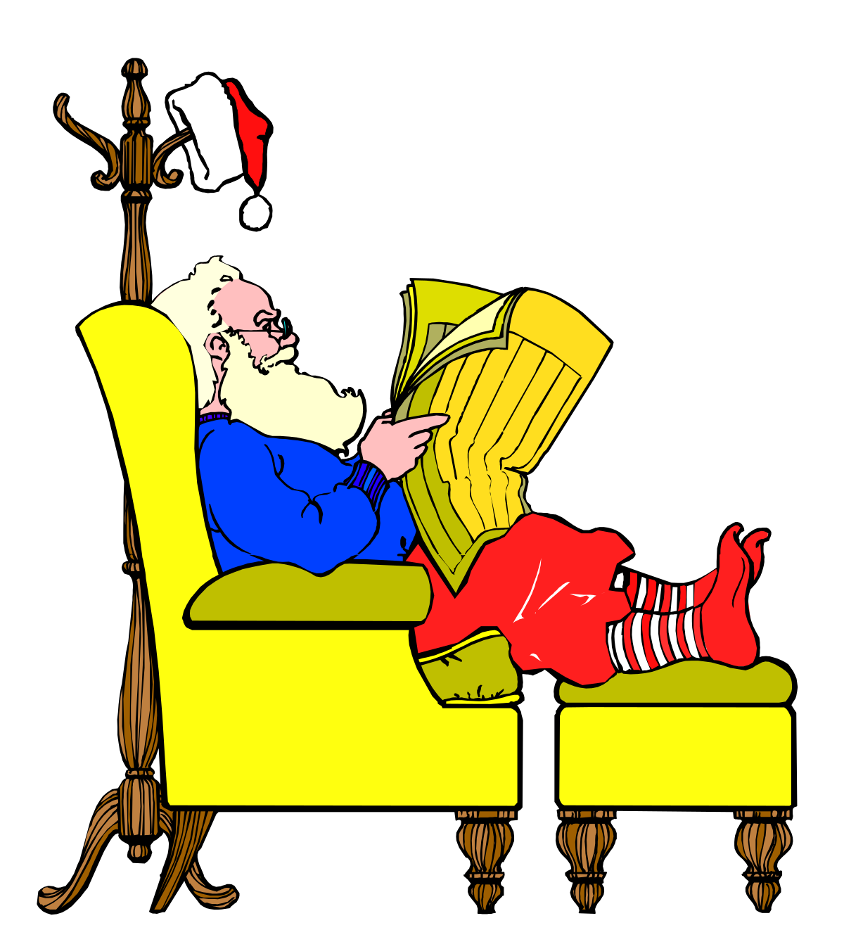 Man Reading Book on Couch Clipart: Ideal for Cozy Home Scenes