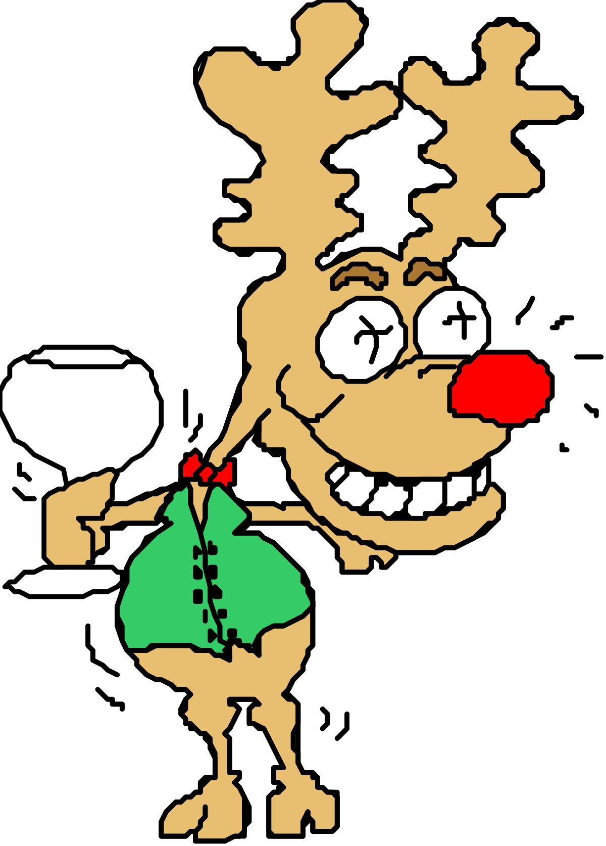 a reindeer with a glass of wine clip art png transparent Reindeer with Wine Glass Clipart: Festive Holiday Cheer