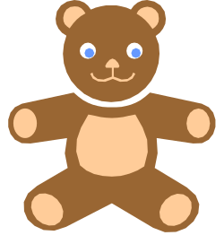 Brown Teddy Bear Sitting on Ground Clipart