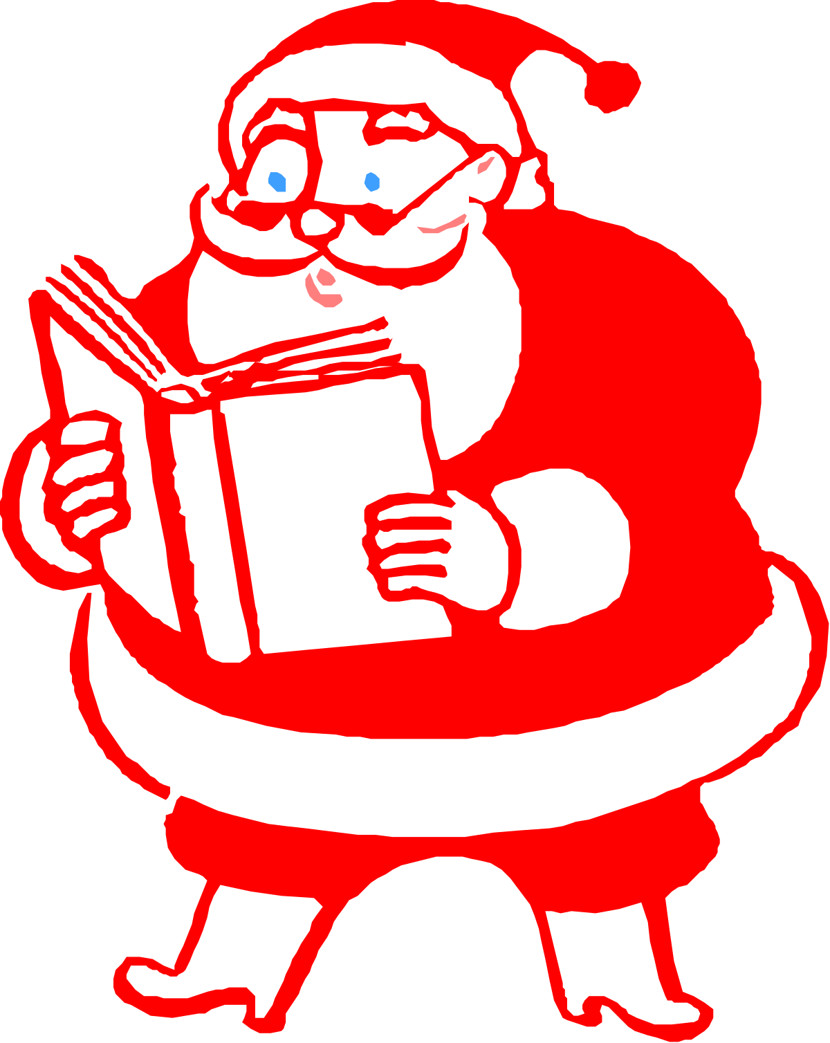 santa reading a book clip art png transparent Santa Reading a Book Clipart - Festive Holiday Illustration