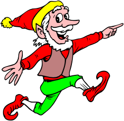 Cartoon Santa Running with Outstretched Arms - Fun Holiday Clipart
