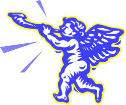 Blue Angel with Yellow Halo Clipart for Creative Projects