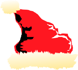 United States Map Outline Clipart in Red and White