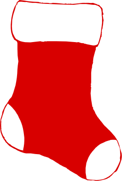 Red Christmas Stocking with White Trim - Festive Clipart for Holiday Cheer