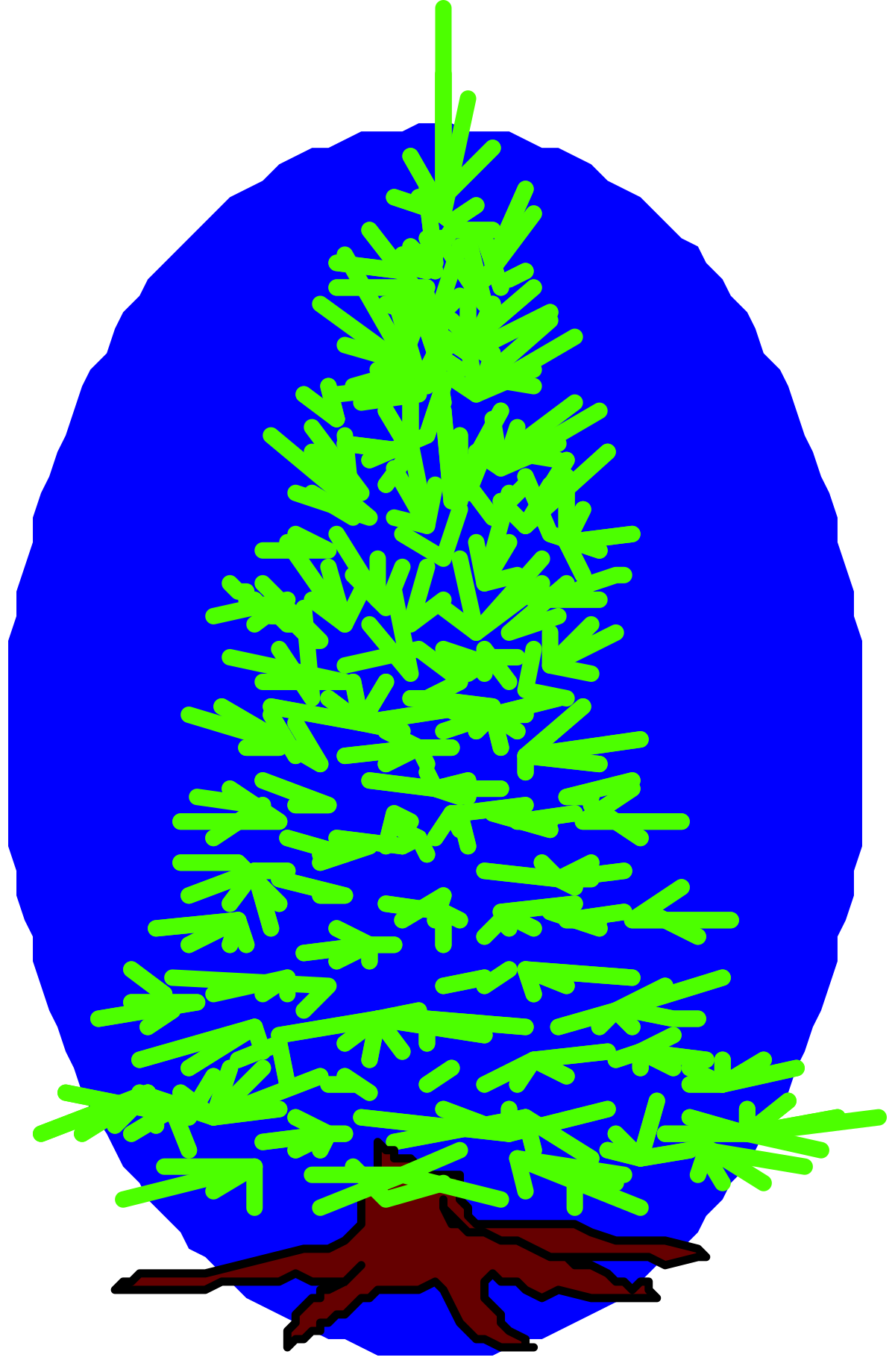 a christmas tree with a blue background clip art png transparent Christmas Tree Clipart on Blue Background - Festive Holiday Design