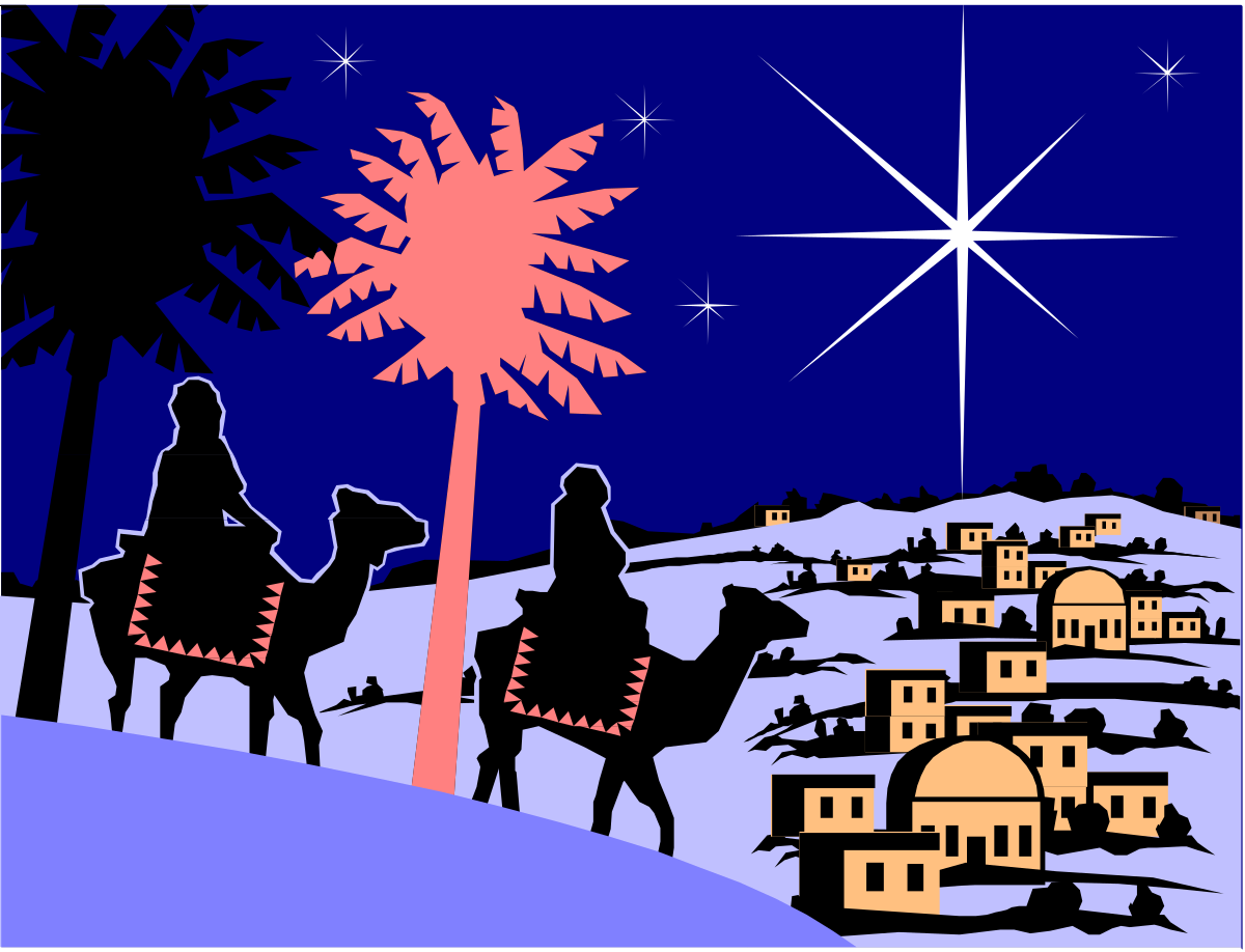 Wise Men and Star Clipart: Enchanting Nativity Scene
