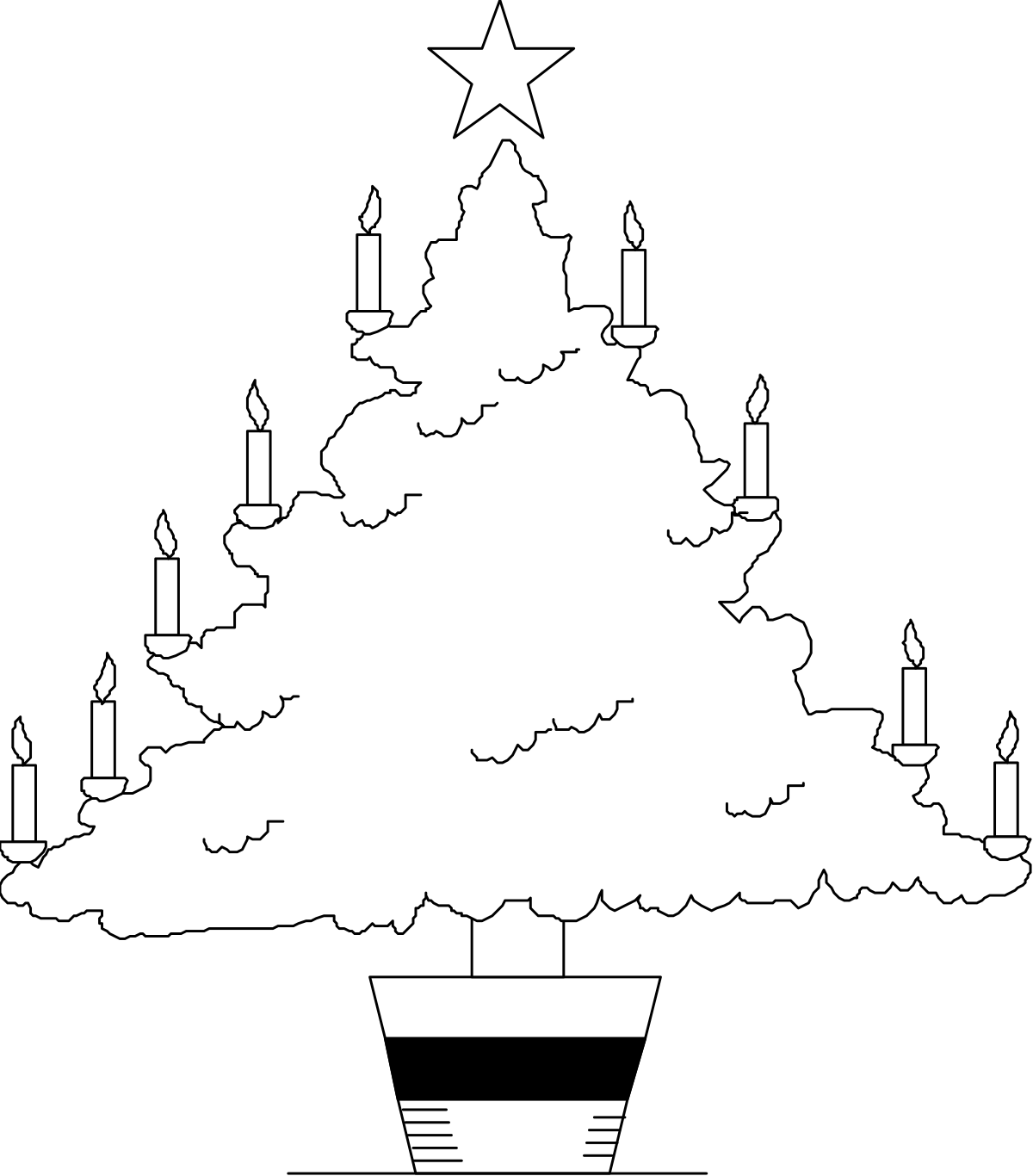 Christmas Tree with Candles and Star - Festive Clipart for Your Projects