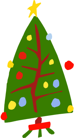 Christmas Tree Clipart with Lights and Star - Festive Holiday Graphics