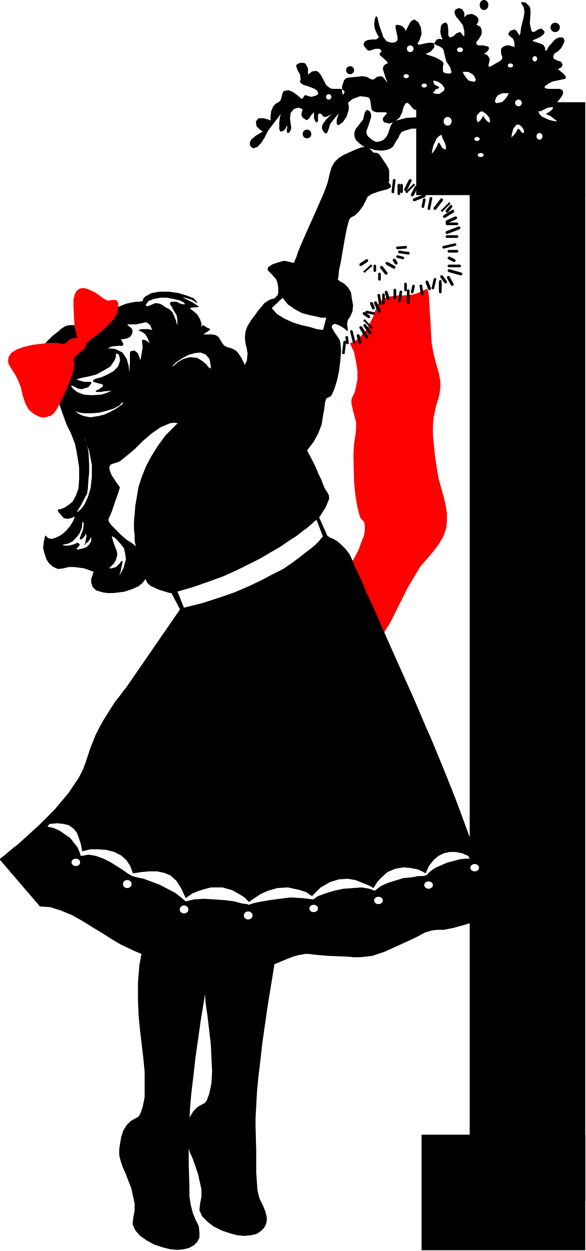 Stunning Black and Red Silhouette of a Woman Clipart for Bold Designs