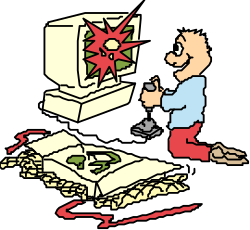 Map Exploration with Star Marked by Man - Clipart Scene