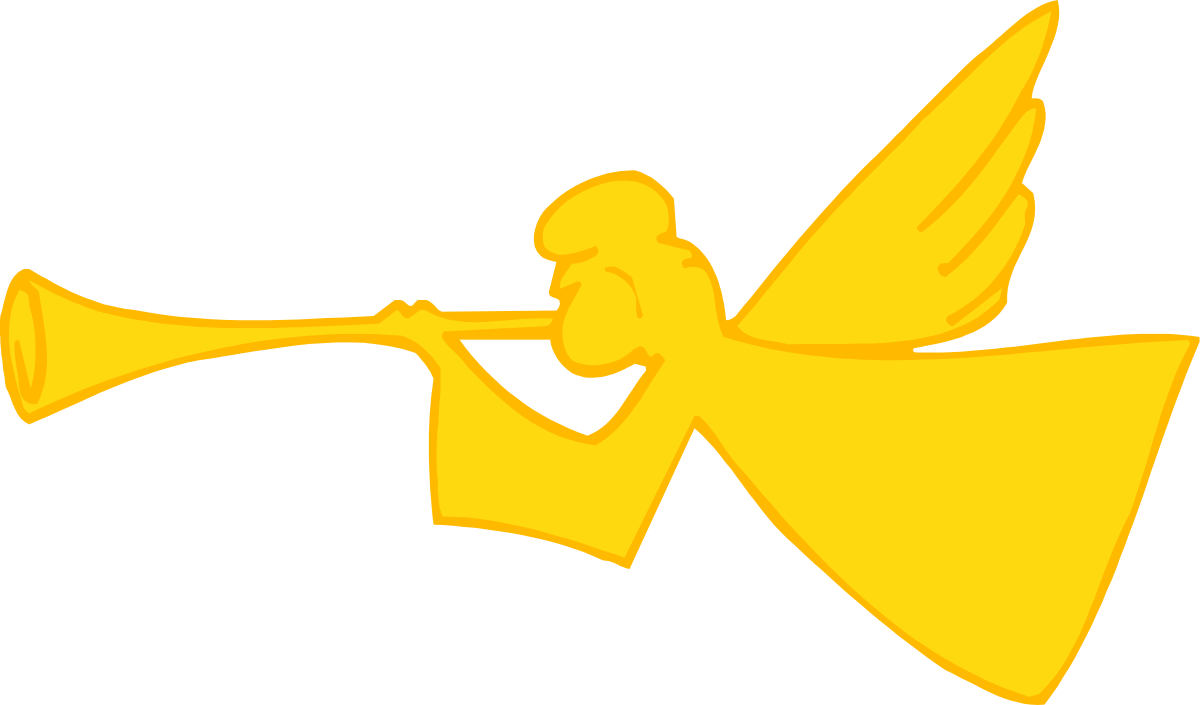 a yellow angel with a trumpet clip art png transparent Yellow Angel with Trumpet Clipart for Celebrations