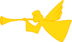 Yellow Angel with Trumpet Clipart for Celebrations