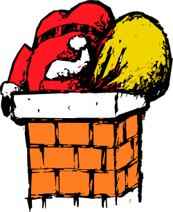 Vibrant Red and Yellow Bird Sitting in a Box Clipart