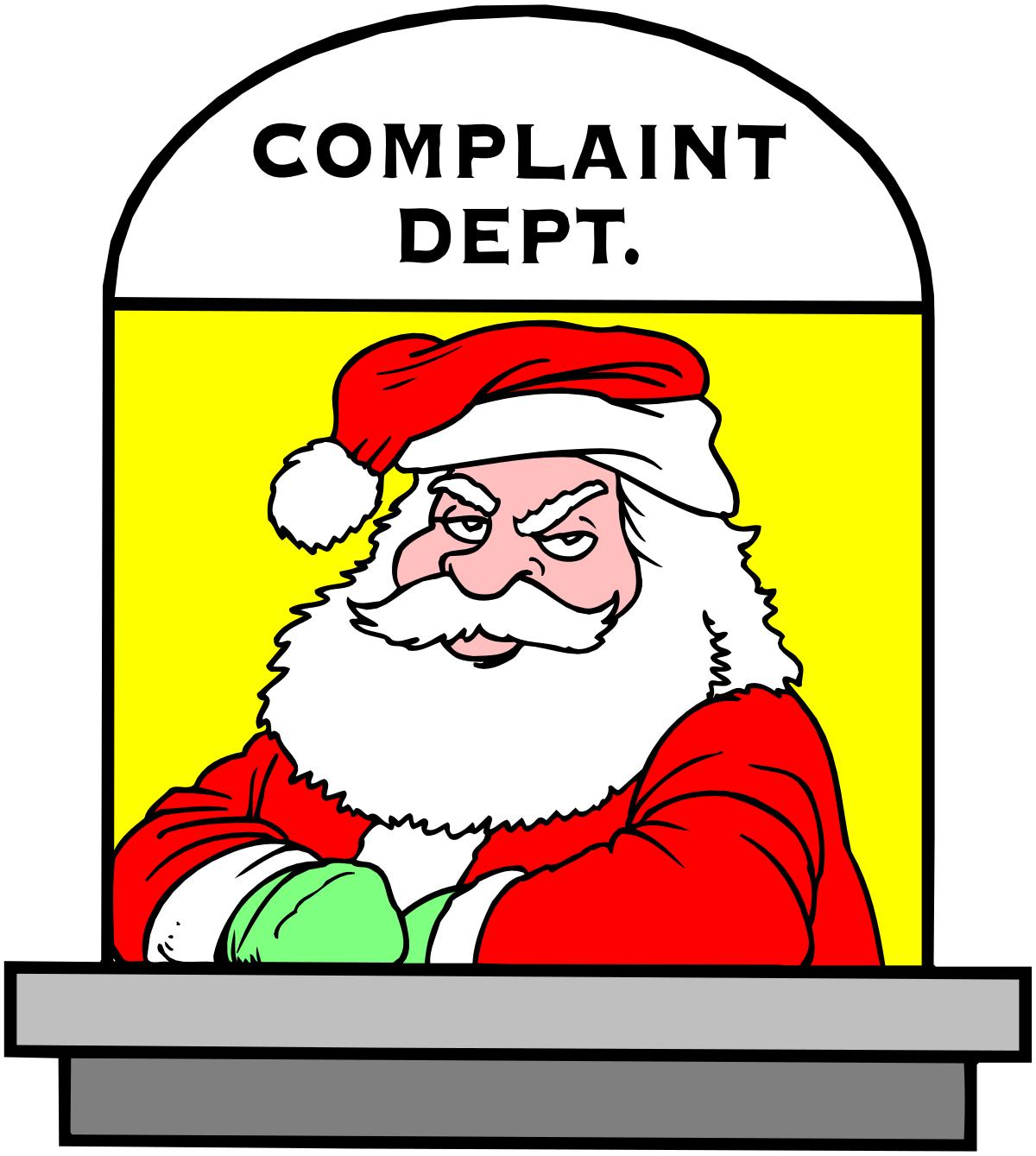 Santa Claus Sitting in Front of Computer - Festive Clipart