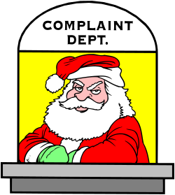 Santa Claus Sitting in Front of Computer - Festive Clipart