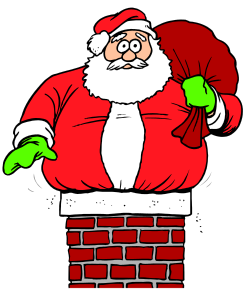 Santa Claus Chimney Clipart - Festive Holiday Cheer
