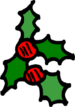 Holly Tree Clipart: Green and Red Beauty with Vibrant Leaves