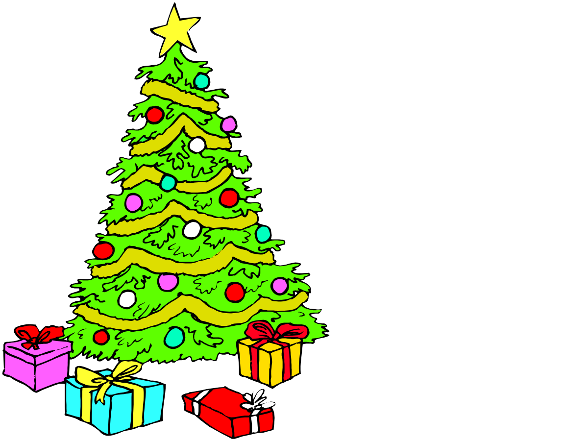 Christmas Tree with Presents Clipart: Festive Holiday Decor