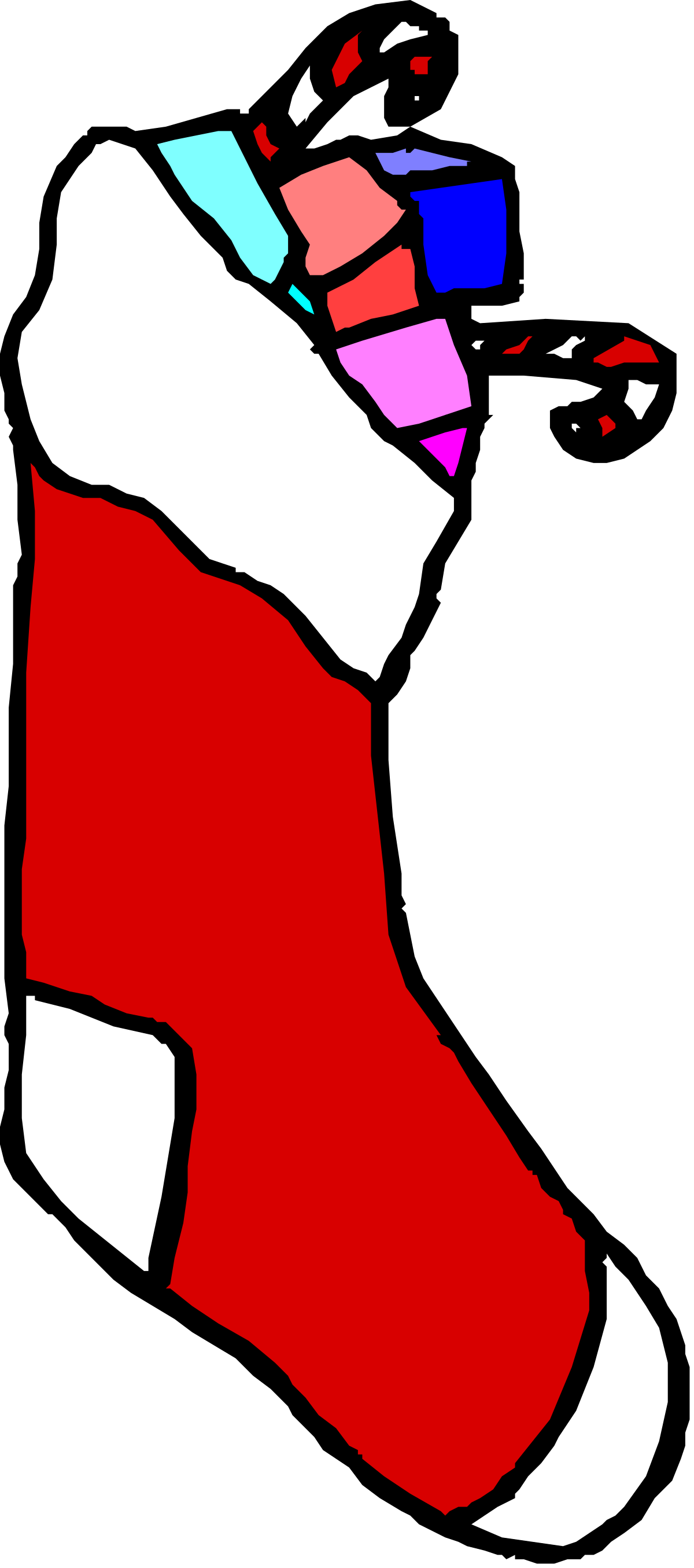 Christmas Stocking Clipart: Festive Red and White Design