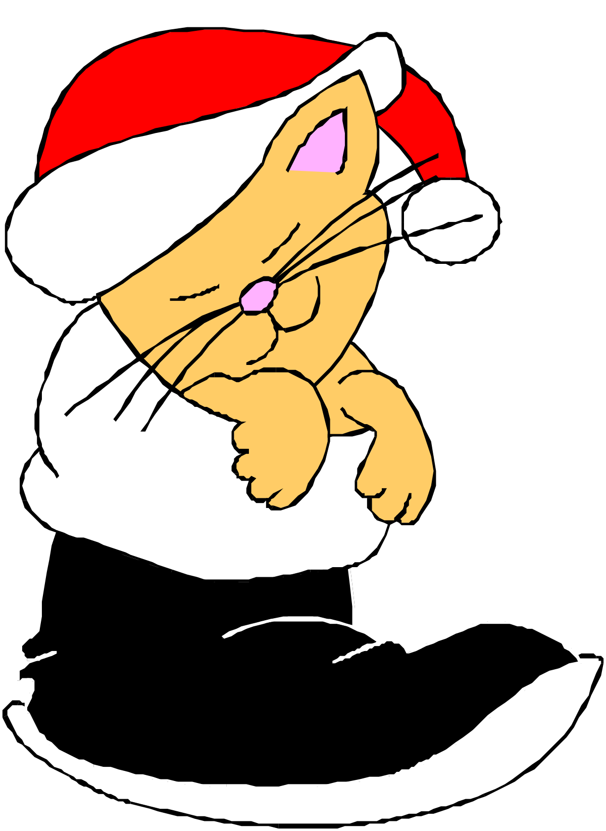Cat in Santa Hat Clipart for Holiday Cheer