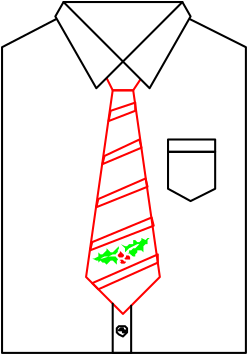 Striped Tie Clipart in Green and Red - Perfect for Fashion Designs