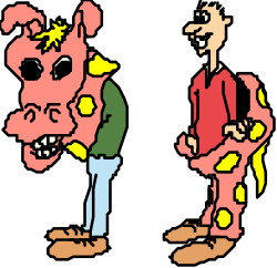 Man Standing Next to a World Map Clipart