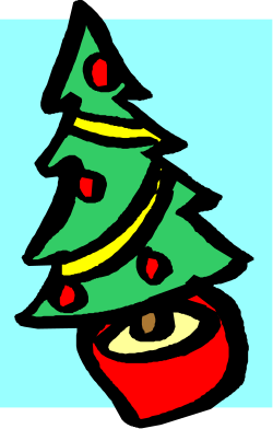 Christmas Tree with Red Ball Clipart - Festive Decor