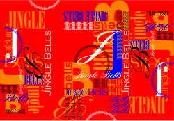 Vibrant Red Background with Diverse Clipart Patterns