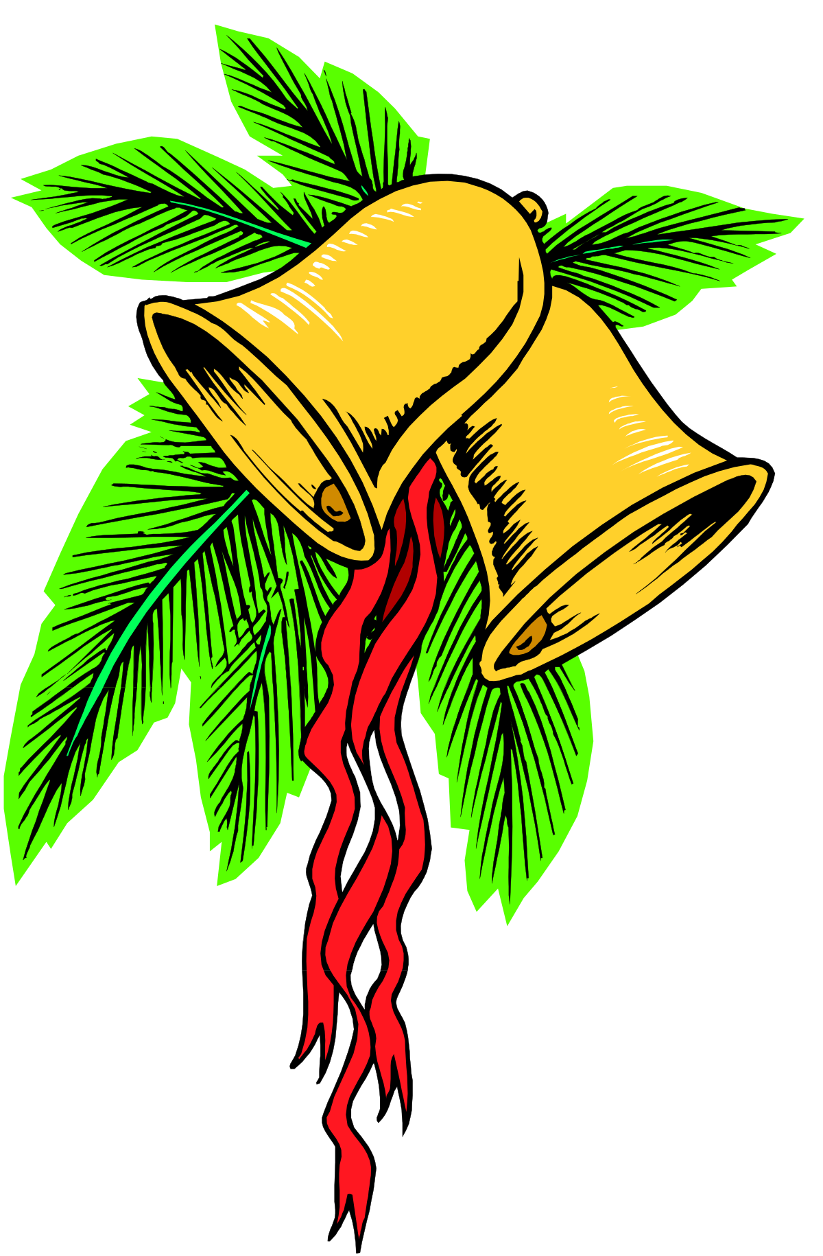 a bell with a red ribbon around it clip art png transparent Bell with Red Ribbon Clipart: Perfect Holiday Decoration